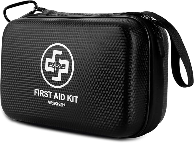 VRIEXSD Premium First Aid Kit, 320 Piece Waterproof Hard Shell Eva First Aid Kit for Home, Camping, Cars, Hiking, Travel, Businesses & Outdoor Emergencies - Emergency Medical Kits (Black)