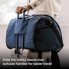Halfday Convertible 2-in-1 Garment Duffel Weekender Bag 45L: Wrinkle-Free Travel (Hanging Suit Compartment, Shoe Pockets, Trolley Sleeve), Durable & Water-Resistant Carry-on, Port