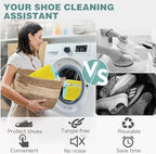 Shoe Washing Machine Bag,Laundry Shoe Bag for Washer and Dryer,Reusable Shoe Cleaning Bag for Sneakers,Tennis Shoes,With Self-locking Zipper, Microfiber Inside (Lite Yellow - 2 Pack)