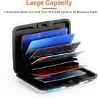 Mayski Credit Card Holder, RFID Blocking, Aluminum Alloy Hard Case, Small Mini Business Metal Wallet for Women Men, Sea Turtle
