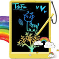 TEKFUN LCD Writing Tablet for Kids, 10-inch Coloring Drawing Pad, Mess Free Doodle Board, Airplane Travel Toys for Boys and Toddlers, Road Trip Essentials, Gifts for 3 4 5 6 7 8 Year Old Girls(Yellow)