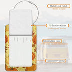 Fall Pumpkin Luggage Tags for Suitcases, 3 Pack Leather Bag Tag Identifiers with Stainless Steel Loop and Address Card for Men Women