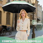 Windproof Travel Umbrella, Collapsible Umbrella Automatic Open Close Auto Small Compact Portable for Rain Sun Adult Women