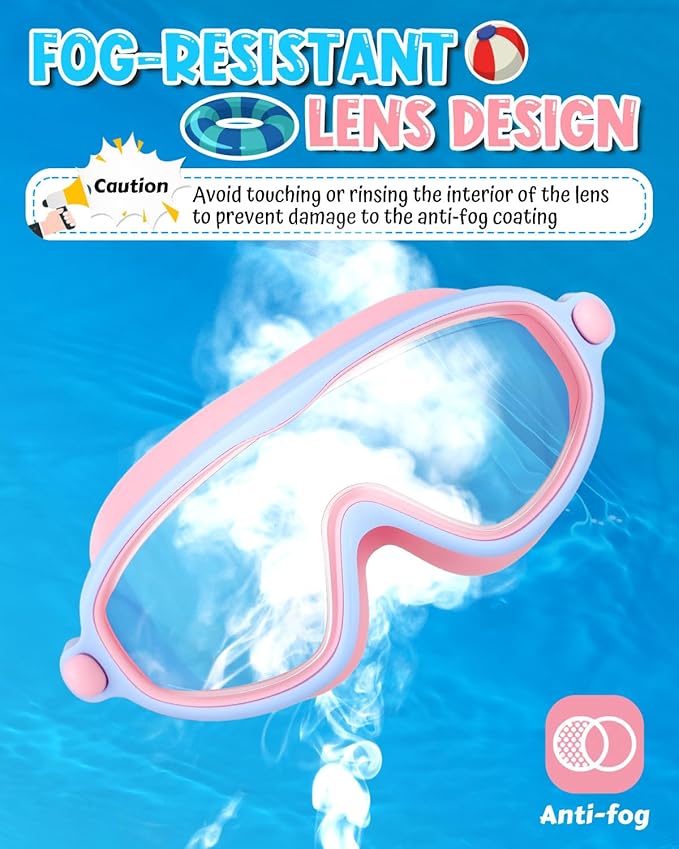 Swim Goggles 2 Pack, Wide View Anti Fog&UV Swimming Goggles for Audlt, No Leak Pool Beach Essentials for Men Women