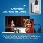 Ceptics India Maldives Power Plug Adapter Travel QC 3.0 & PD, Safe Dual USB & USB-C - 2 USA Socket Compact & Powerful - Use in Pakistan Nepal Sri Lanka - Type D AP-10 - Fast Charging