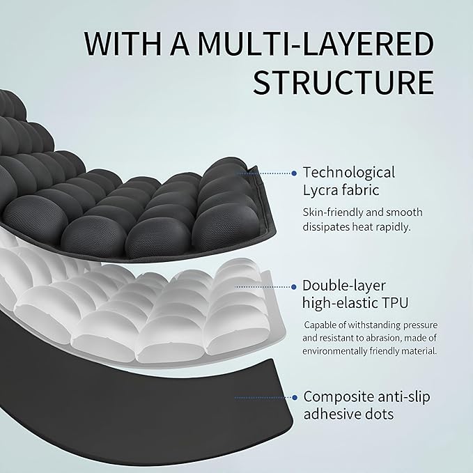 1Pcs Seat Cushion, Travel Cushion Airplane Seat - Inflatable Airplane Seat Cushion for Travel.Suitable for Long Distance Sedentary People to Use,Easy to Carry, 3D Inflatable Airbag is Ergonomic