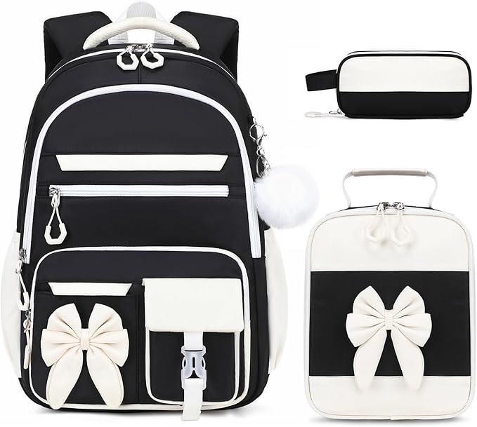 DIGOBAY Backpack for Girls, 3PCS Girls Backpack for School with Lunch Bag Pencil Case, Cute Kids Teens Bookbag for Kindergarten Elementary Preschool Middle School