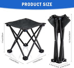 4 Pack Camping Stool Foot Rest Small 11Inch Portable Folding Camping Chair Lightweight Foot Rest Seat with Carry Bag for Fishing Hiking Gardening Beach Outdoor Walking Backpacking Travel BBQ (Black)