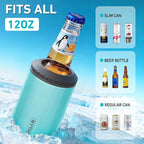 3 in 1 Slim Can Cooler for 12 OZ Skinny Can, Standard Can & Beer Bottle - Keep Cold for 6 Hours - Double Walled Insulated Stainless Steel Vacuum Beverage Can Insulator (Aqua)