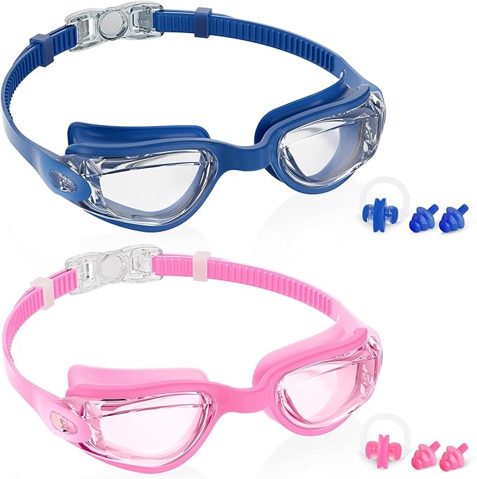Aegend Swim Goggles for Kids Youth 3-14 Anti-Fog Anti-UV Comfort Fit Goggles for Swimming