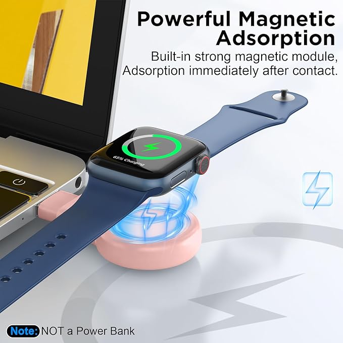 2025 Upgrade for Apple Watch Charger,Magnetic Portable USB C & USB A Fast Wireless Charging Travel iWatch Charger for iWatch Ultra2/Ultra/SE2/SE Series 10/9/8/7/6/5/4/3/2/1