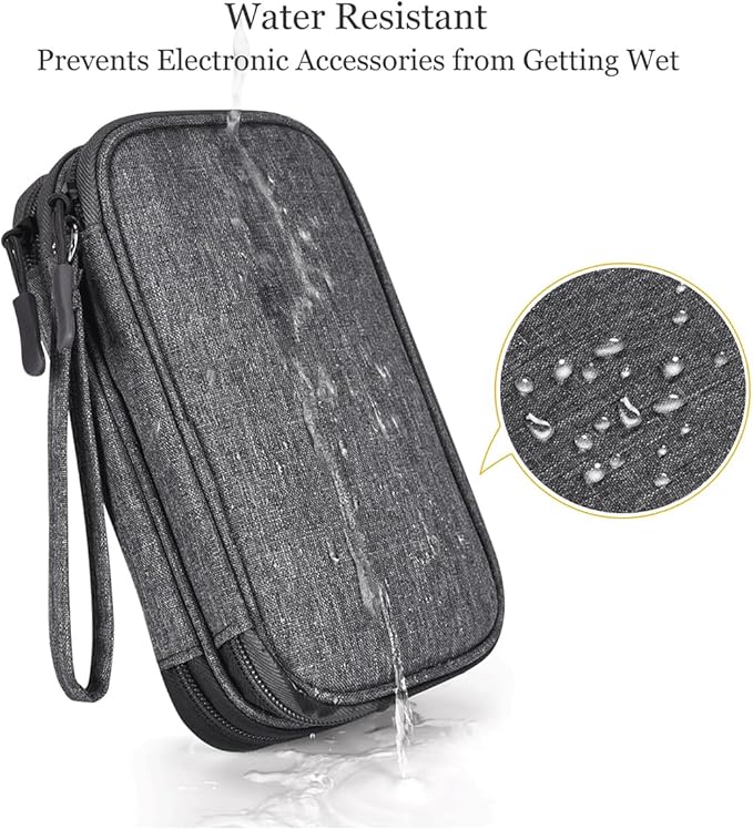 CAAORDKSO Cord Organizer Travel, Electronic Organizer Travel Case, Cable Organizer Bag Tech Pouch Accessories Case, Travel Essentials for Cable, Charger, Phone, Power Bank, Earphone (Dark Gray, Large)