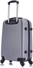 InUSA ROYAL Hardside Luggage with Ergonomic Handles | Spacious Travel Suitcase with Four Spinner Wheels and Studs | 20 Inch Hardside Carry-On Spinner Luggage | Silver