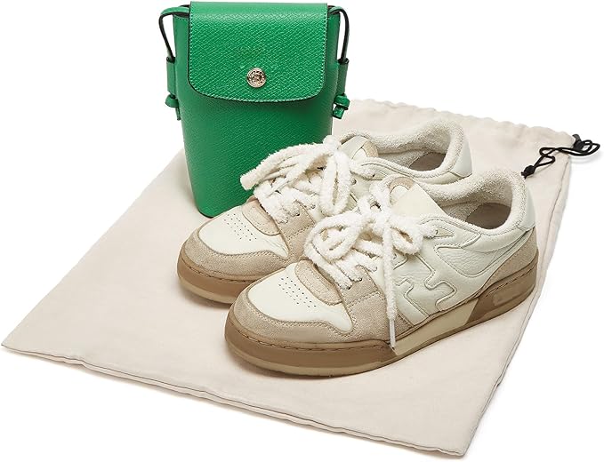 LAKE OF FIRE 4-Piece Travel Shoe Bags for Packing, 17.7" x 13.8" Dustproof Shoe Bags with Drawstring Closure,Washable & Reusable(Beige)