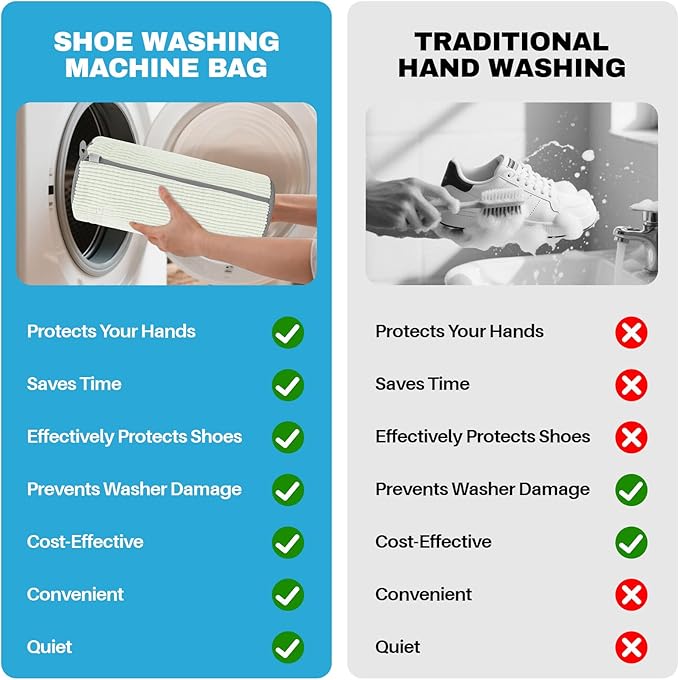 Shoe Washing Machine Bag: Shoe Washing Bag Keeps Clean - Reusable Laundry Shoe Bag for Sneaker Tennis Shoes Unstain Cleaner Kit(Cream 2 Pcs)