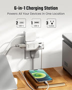 Rotating Wall Outlet Extender with Night Light, SUPERDANY 3 AC Outlet Adapter with 3 USB Ports, 20W USB-C Fast Charging, Automatic Light ON/OFF Dimmable, 4-Sided Outlet Splitter for Home Office Travel