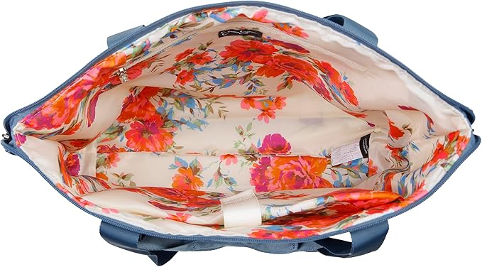 Jessica Simpson Countryside 3-Piece Set (21", Tote & Weekender) Expandable 8-Wheel Spinner Large Checked Luggage Suitcase, Oceanview