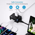250W Conversion Plug, International Travel Converter with 2 USB and 2 USB-C Ports, lowering 220V to 110V for 100V-240V Areas and Different Countries Plugs Using US Electrical Devices