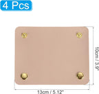 uxcell 4Pcs Handbag Handle Wrap Covers, PU Leather Luggage Grip Protector for Suitcases, Shopping Bag (13x10cm, Apricot)