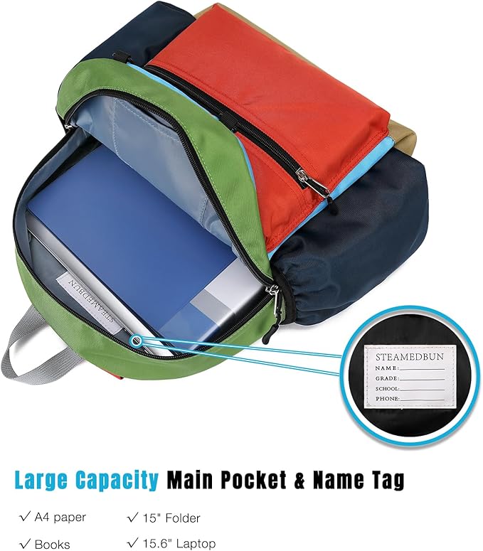 STEAMEDBUN Kids Backpack for Boys 6-8: Toddler Backpack for Preschool Kindergarten - Boys Backpacks for Elementary 4-6