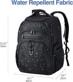 KROSER TSA Friendly Travel Laptop Backpack 18.4 inch XXXL Gaming Backpack Water-Repellent College Daypack Business Backpack with RFID Pockets & USB Port for Men/Women-Black | TSA Friendly