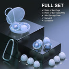 Yawsoy Ear Plugs for Concerts, 2 Pack High Fidelity Ear Plugs, Reusable Silicone Earplugs for Concert, Rave, Work, Musicians, 5 Pair Ear Tips, 18-25 dB Concert Ear Plugs for Noise Cancelling(Blue)