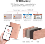 Passport wallet and Card Slot Combo RFID Blocking Slim Leather Travel Passport Wallet for Men and Women with Zippered Coins Pocket Passport holder,Pink