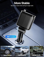 Starlight Retractable Car Charger with Dual Type C Cables, 66W Starlight in Car roof 4 in 1 Retractable Car Phone Charger Adapter, Fast Charging USB C Cable, Compatible with iPhone 17/16/15/14