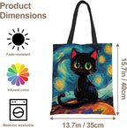 ANNA QUEEN Cat Tote Bag Shoulder Bag Handle Bag for Gym Yoga Picnic Beach Kitchen Reusable
