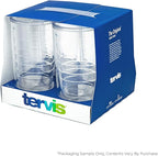 Tervis Clear & Colorful Tabletop Made in USA Double Walled Insulated Tumbler Travel Cup Keeps Drinks Cold & Hot, 16oz - 4pk, Clear