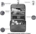 Lcsmaokin Large Capacity Travel Toiletry Bag with Hanging Hook for Men and Women Waterproof Travel Bathroom Storage Bag for Brushes Set,Mens Bathroom Bag Accessories-Black