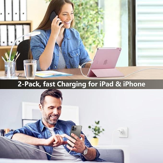 Phone 17 16 15 Charger Fast Charging,10 FT Long Braided USB C Charger Cord with 20W Type C Fast Phone Charging Block forPhone 17/17 Pro/17 Pro max/Air/Phone 16 15 Pro Max Plus, iPad,Android,Gray-White