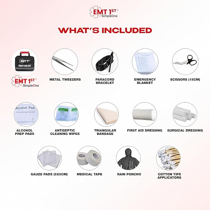 EMT 1st 403 Pcs Emergency Responder First Aid Kit with 38 Unique Items & Cotton Swabs Large First aid kit for car, Travel & Home - Emergency Bag for Hiking, Camping, Backpacking and Outdoor