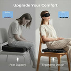 Inflatable Airplane Seat Cushion, Press to Inflate No Pump Required, Portable Travel Seat Pad for Office Chair Car Wheelchair, Coccyx & Tailbone Pain Relief Cushion with 3D Eye Mask (49 Air Cells)