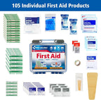 First Aid Only 91249 On-The-Go All-Purpose Emergency First Aid Kit for Car, Travel, Home and Business, 105 Pieces