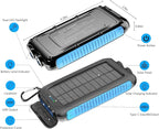 Solar Power Bank 49800mAh Portable Solar Phone Charger with LED Flashlight/15W Fast Charge USB C Waterproof External Backup Battery Pack for All Cell Phones & Electronic Devices