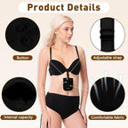 YOYI YOYI RFID Undercover Bra Wallet,Travel Pouch,Secret Pocket - Credit Cards & Money & Valuables with Adjustable,Elastic Strap Suitable for All Bra Sizes