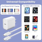 Fast Charger for iPhone 17/16/15 Charger,10FT Extra Long Fast Charging 3Pack Block USB-C to USB C Fast Charging Cable Cord for iPhone Air/17 Pro Max/iPhone 16 Pro/16 Plus/15 Pro Max,iPad Pro/Air/Mini
