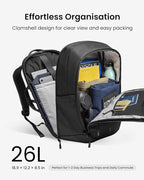 tomtoc Laptop Backpack 26L, Large Business Work Bag Fits 15.6-16 Inch Laptop, Water-Resistant Durable Computer Travel Backpack for Business Trip, Weekend Getaway