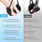 Airplane Foot Hammock, Foot Hammock for Travel Accessories with Ergonomic Removable Foot Divider Design, Airplane Foot Rest, Premium Comfortable Memory Foam & Hardboard for No Feet Clashing(Large)