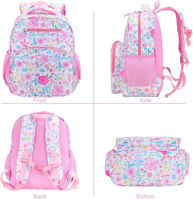 RHCPFOVR Kids Backpack for Girls - Girls Backpack 3-8 Ages Butterfly for Kids 15 Inch School Bookbag for Kindergarten Elementary School Bookbag for Girl 1st 2nd Grade