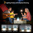 VAVOFO 20W LED Camping Lantern Rechargeable, 1200LM, 3000mAh Portable Tent Light , IP65 Waterproof Flashlight Lanterns for Outdoor ,Power Outages,Camping (Green)