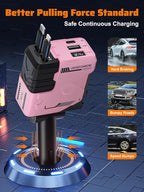 Retractable Car Charger with Retractable Cable (31.5 inch), 4 in 1 Super Fast Car Phone Charger, 2 USB Ports Adapter, Compatible with iPhone 15 14 13 12 11 Pro Max, iPad, Pixel