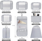 BAGAIL 6 Set/8 Set/10 Set Packing Cubes Various Sizes Packing Organizer for Travel Accessories Luggage Carry On Suitcase
