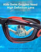 Aegend Swim Goggles for Kids Youth 3-14 Anti-Fog Anti-UV Comfort Fit Goggles for Swimming
