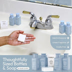 Purely | 150pc set | Hotel Soaps and Toiletries Bulk set | Airbnb Essentials for Hosts | Mini Travel Size Shampoo and Conditioner Sets | Bulk Travel Size Toiletries | Homeless Supplies Bulk