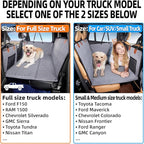 YJGF Dog Back Seat Extender for Truck,Truck Seat Cover Back Seat,Dog Hammock for Truck,Pet Seat Covers for Dogs,Hard Bottom Seat Extender for Dogs(Grey,for Full Size Truck)