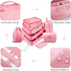Packing Cubes, 8 Pcs Travel Packing Organizers for Suitcases, Large Capacity Travel Luggage Organizers Set includes 8 Storage Bags for Women or Men (Pink)