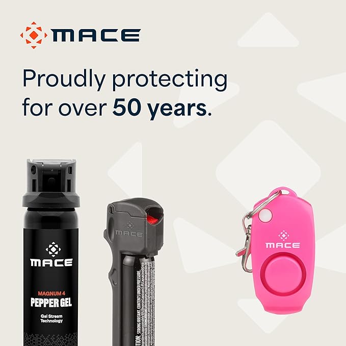 Mace Personal Safety Alarm - Loud 130db Siren, Built in Emergency Whistle, Easy On/Off Push Button Activation, Batteries Included, Personal Alarm for Women & Men - Neon Pink