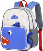 GAGAKU Toddler Backpack for 3 4 5 6+ Boys Splash-Proof Kids Backpack Adjustable Kindergarten & School Backpack | Lightweight 11.2L with Chest Strap and Reflectors - Shark
